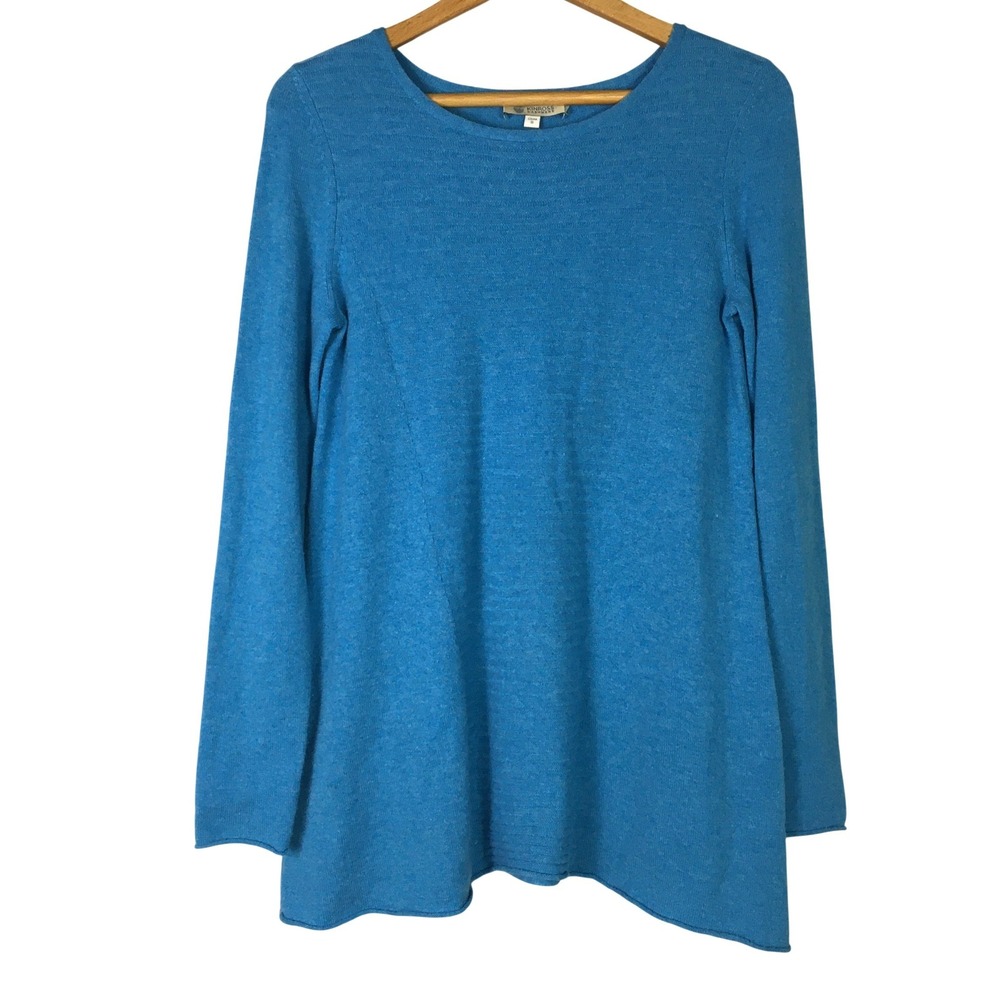 Kinross Cashmere Sky Blue Crew Neck Textured Long Sleeve Sweater Size‎ S